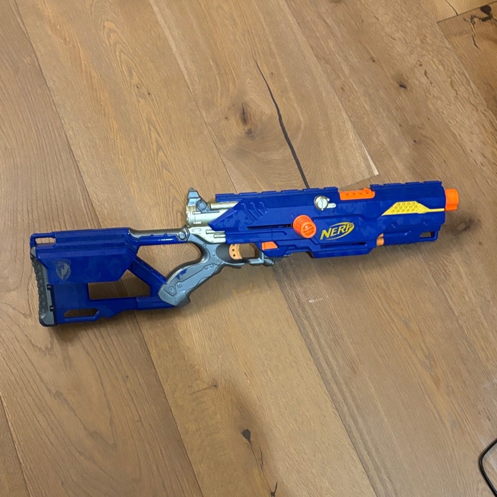 Nerf Blue and Orange Action Blaster